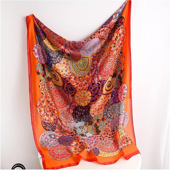 Fashion Scarves Scarf 100% Silk Feeling Scarf Silk Like Scarves Long Lightweight - Picture 6 of 7